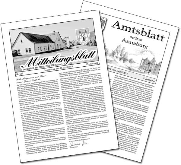 Titelbilder der Amtsblätter Jessen und Annaburg